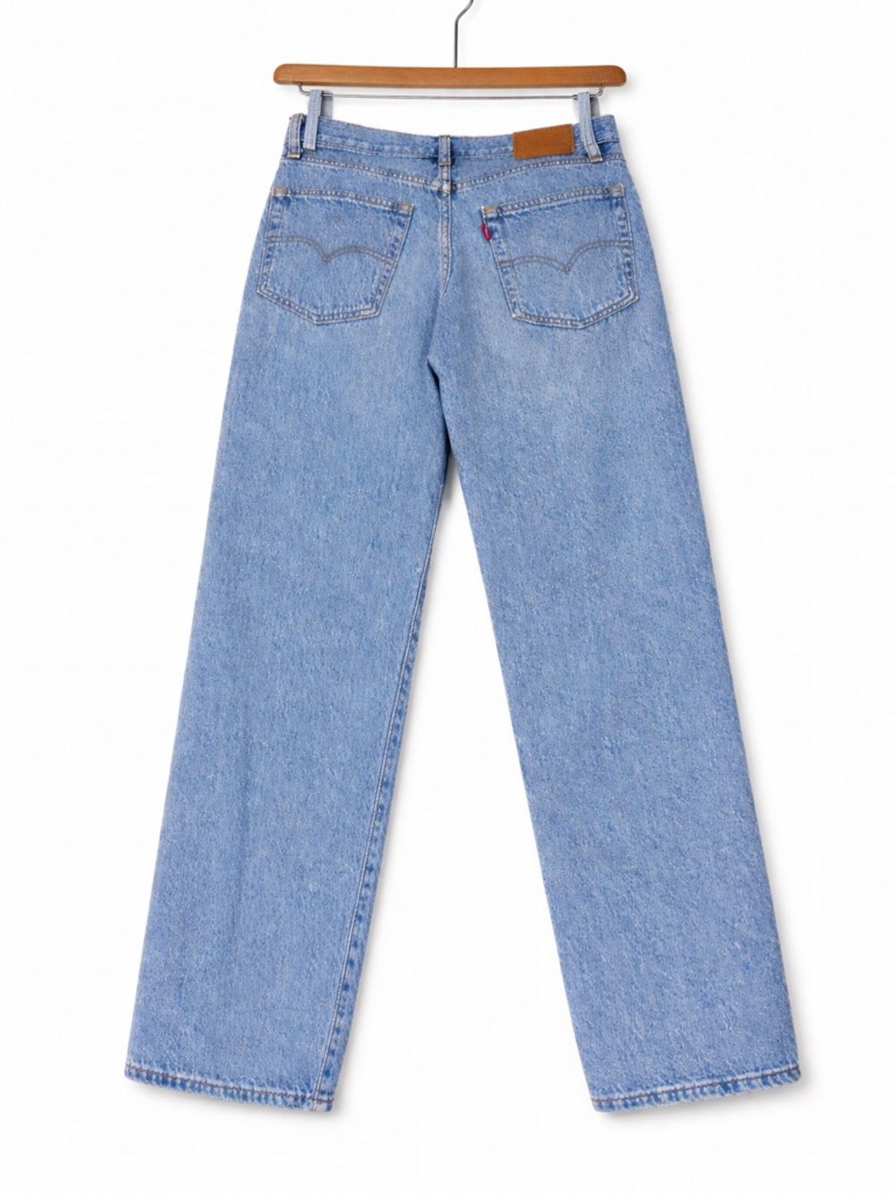 Levi’s Baggy Dad Jeans Light Wash Distressed W24 L30 High Rise Straight Leg - Picture 2 of 8